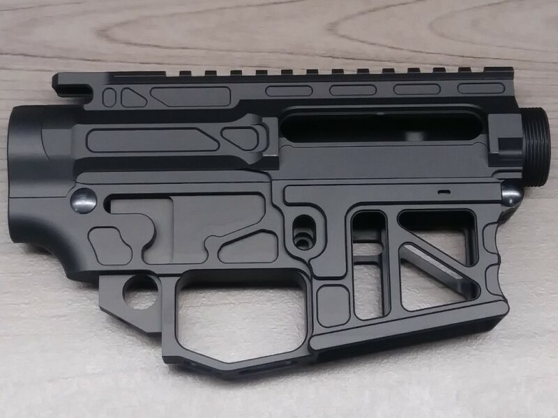 Skeletonized AR15 80 Lower Receiver Set, Black Anodized Billet, Ultra Lightweight, For Sale