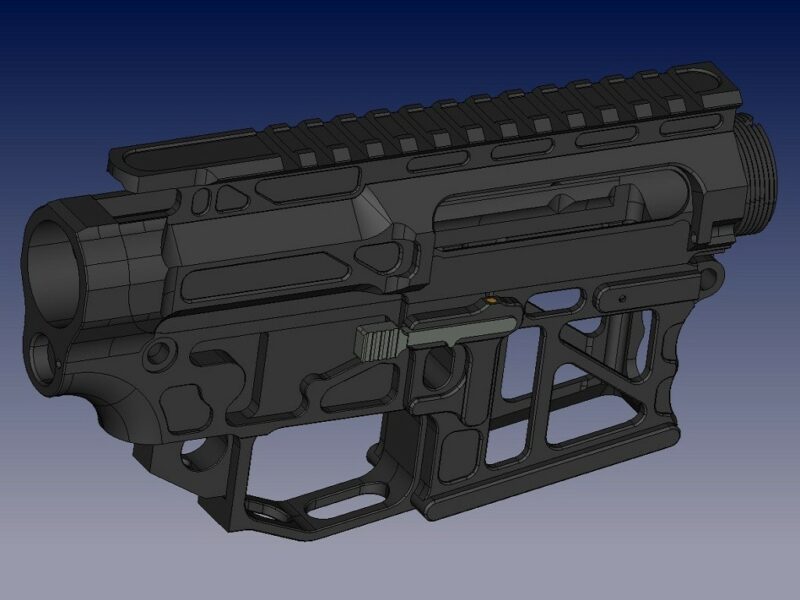 Skeletonized AR-15 Ultra Lightweight Lower 80 Receiver Set, Ambi, Billet