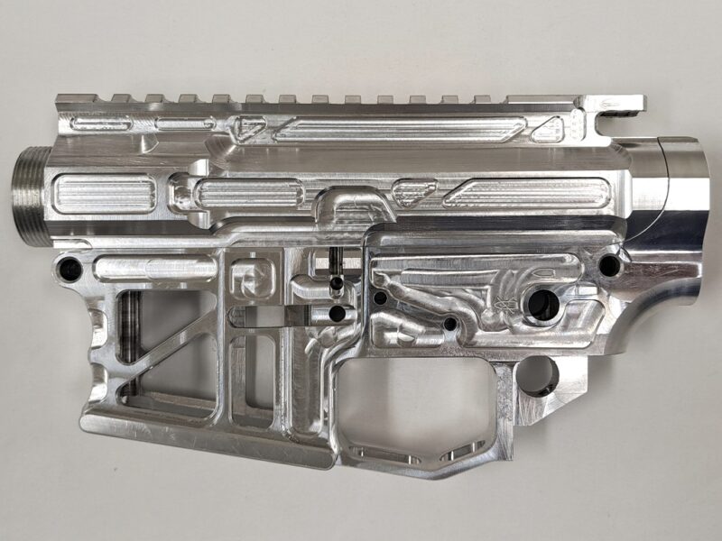 Stripped AR-15 Skeletonized Ambidextrous Receiver Set, Raw, Lightweight Billet
