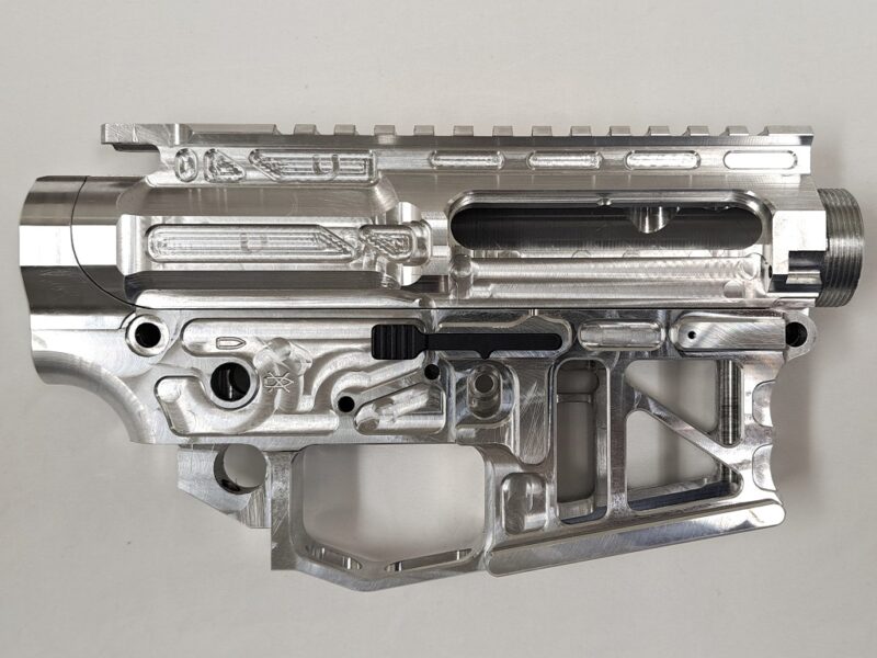 Stripped AR15 Ambi Skeleton Receiver Set, Lightweight, Raw Billet
