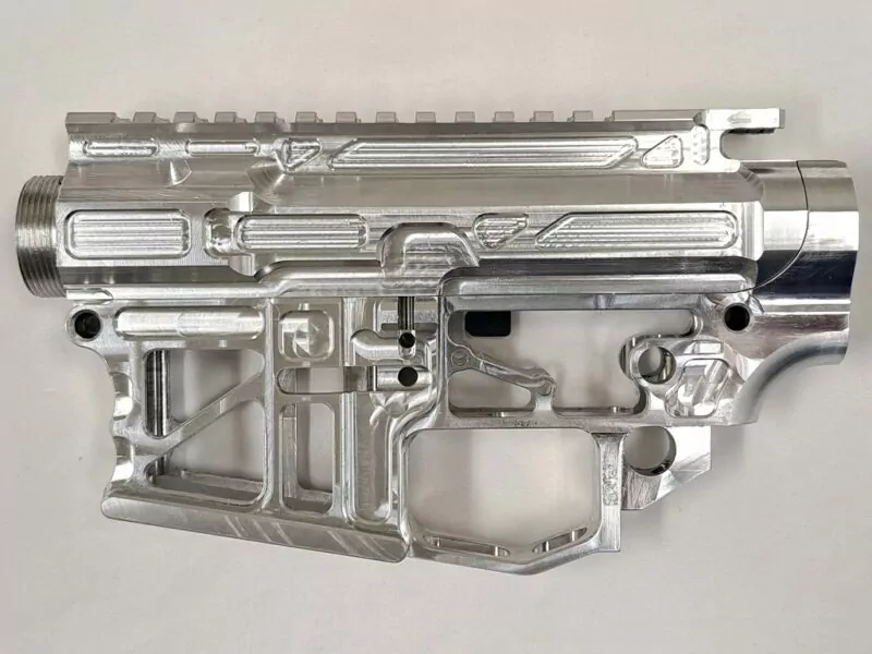 AR15 Lightweight Skeletonized Ambidextrous AR-15 Receiver Set, Raw, Billet