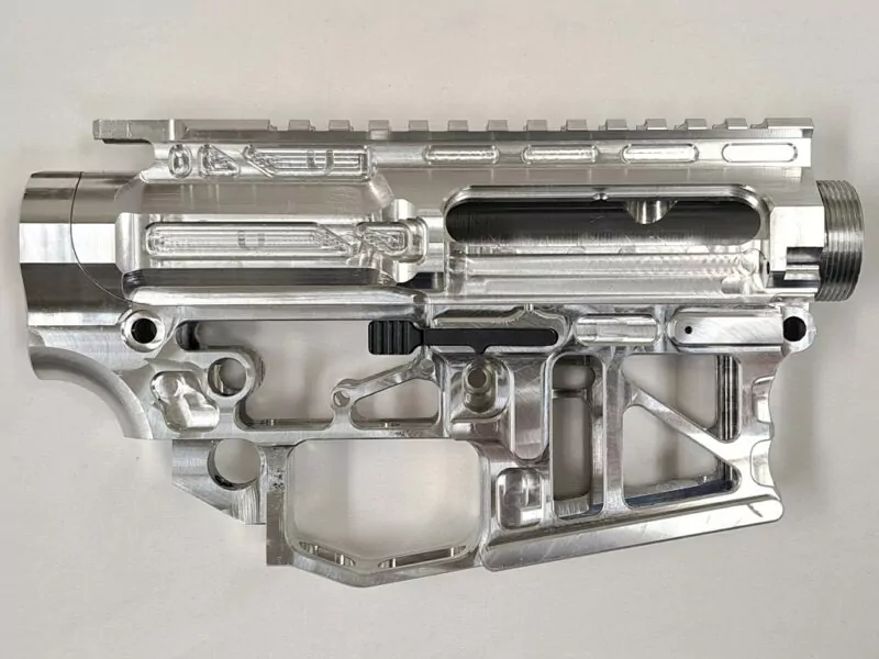 Lightweight AR-15 Ambidextrous Skeleton Receiver Set, Raw, Billet