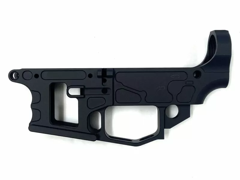 Ambi Skeleton AR9 80 Percent Lower Receiver, Colt 9mm, Anodized Billet